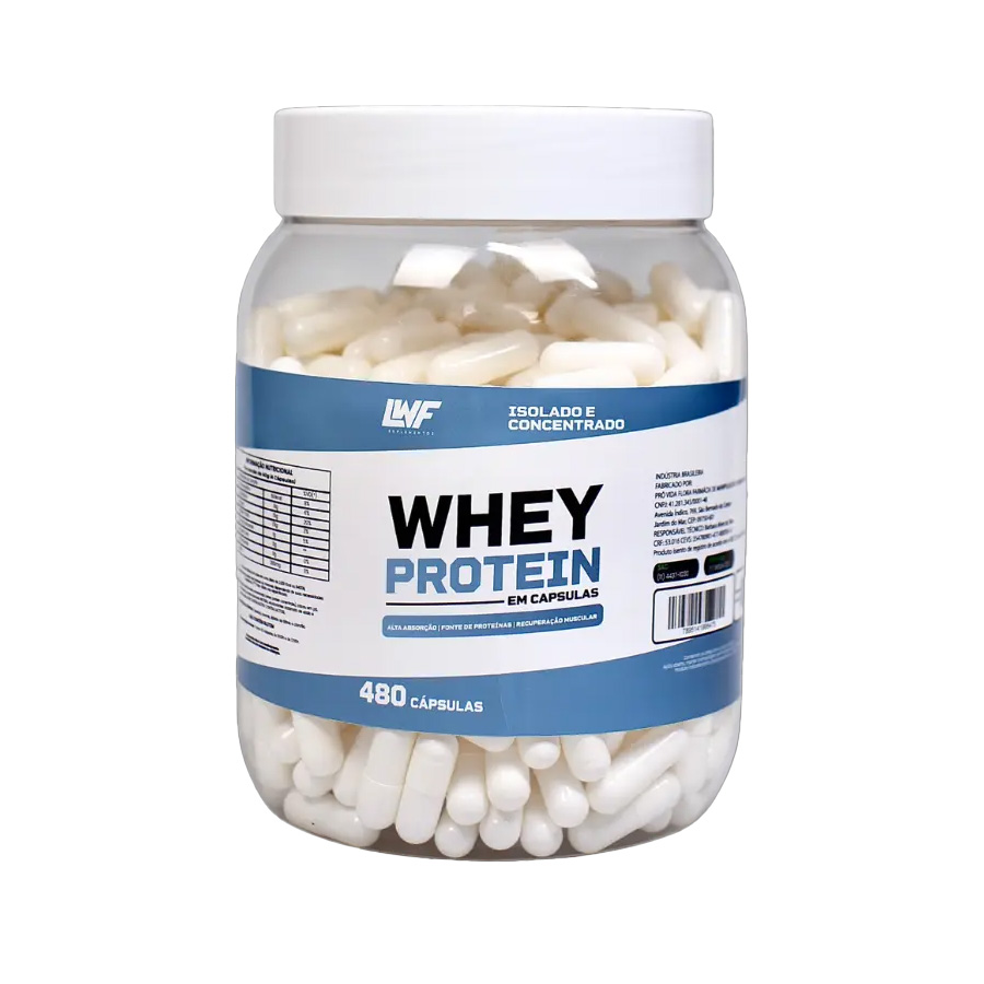 Whey Protein Isolado e Concentrado 480 Cápsulas
